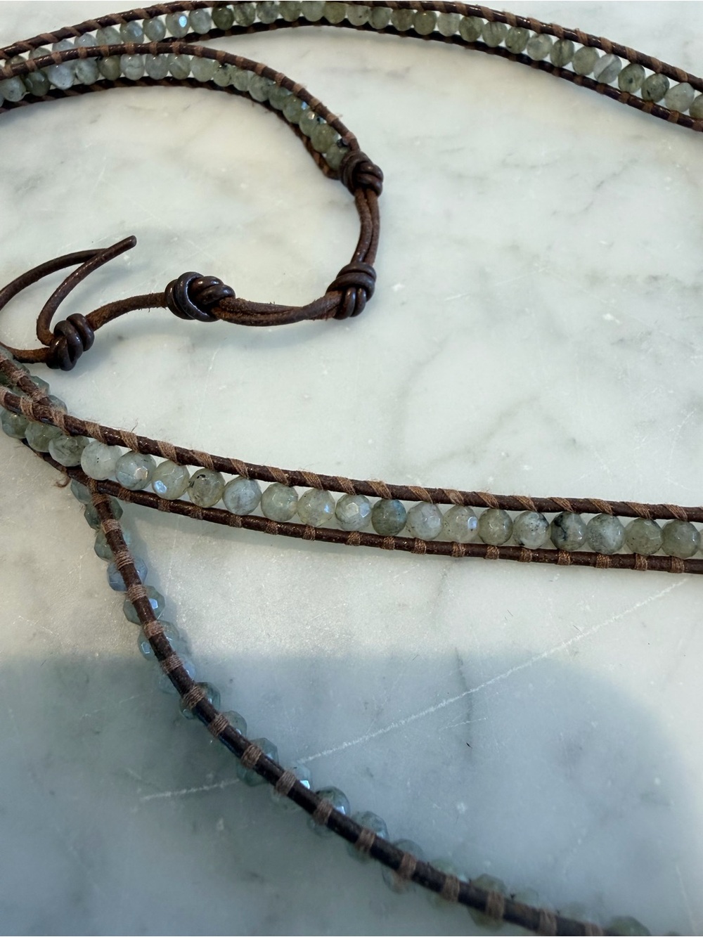 Chan Luu Metallic Brown Beaded Wrap Bracelet and Necklace Set - Picture 3 of 3